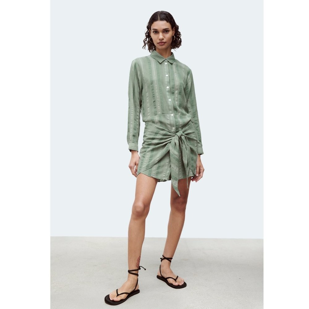 Zara Zoe Sage Green Shirt Dress